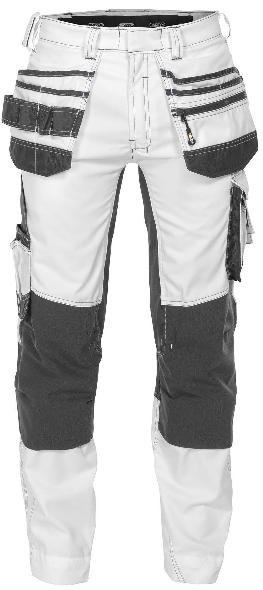 DASSY Flux 200975 Work trousers w/ stretch Red multi-pockets & knee pockets 