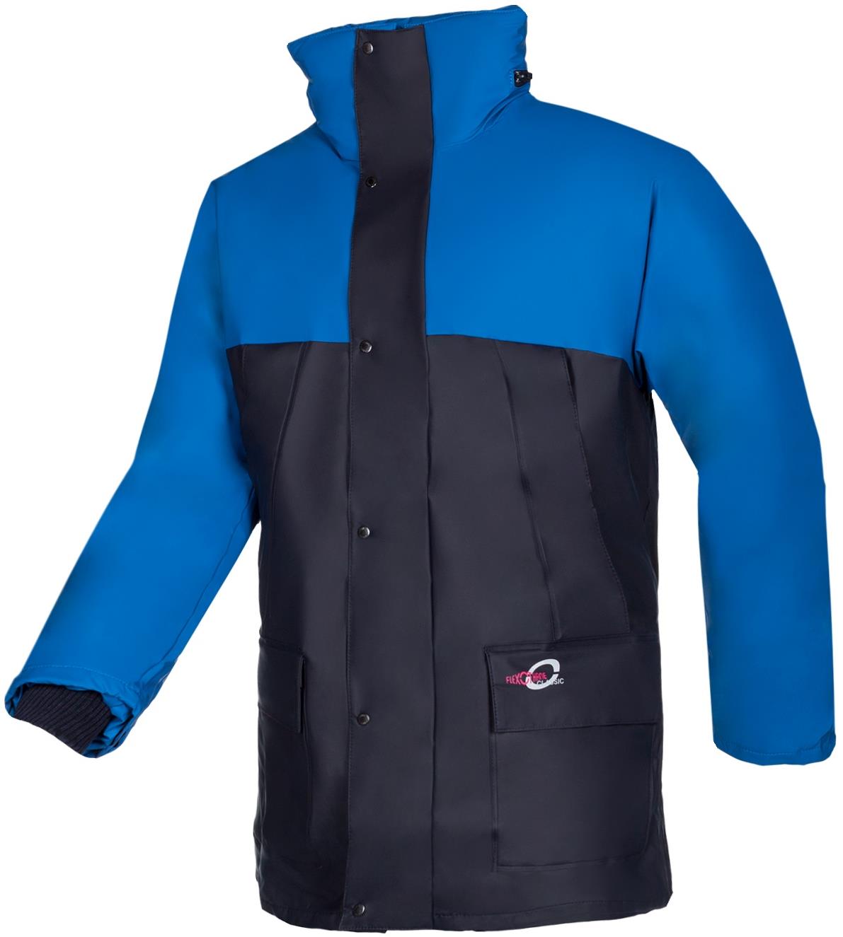 Flexothane Classic Waterproof BLUE Workwear Jacket Zip Hood 