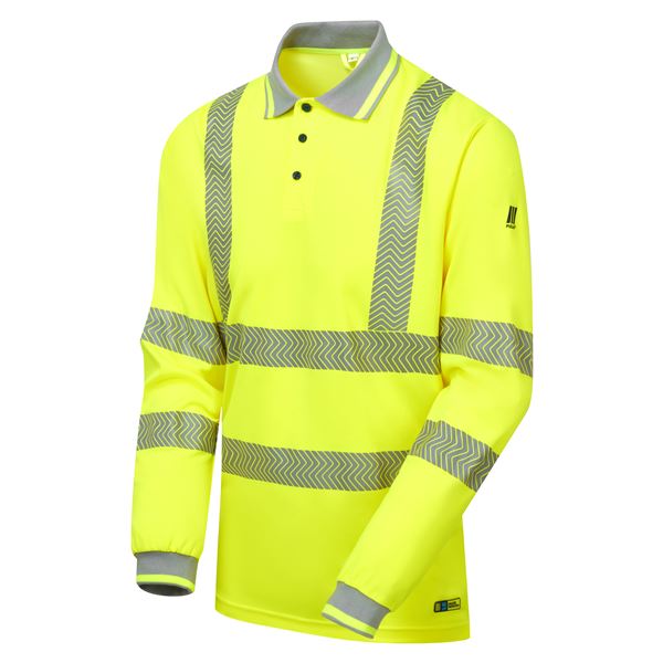 Pulsar Life LFE925 High Vis Yellow Long Sleeve Polo Shirt