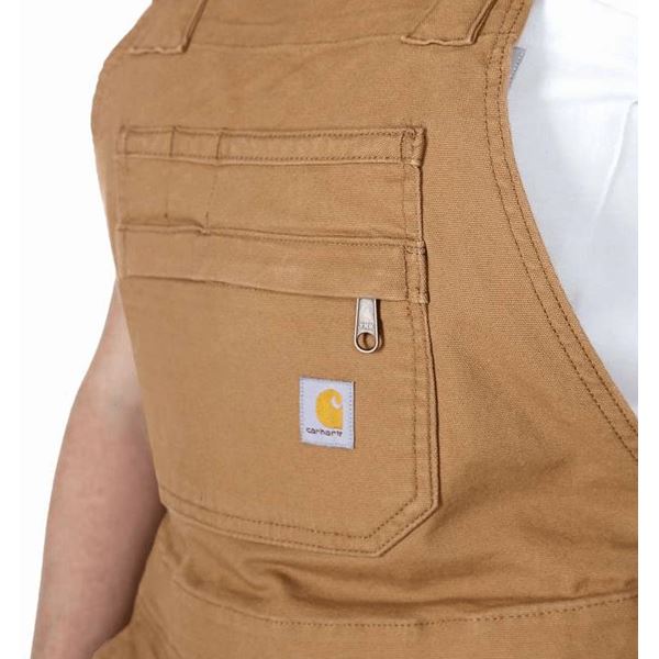 Carhartt Womens Stretch Canvas Short Bib and Brace Overall Relaxed Fit