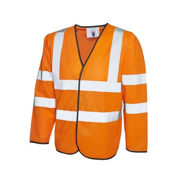 UC802 High Vis Orange Long Sleeve Vest