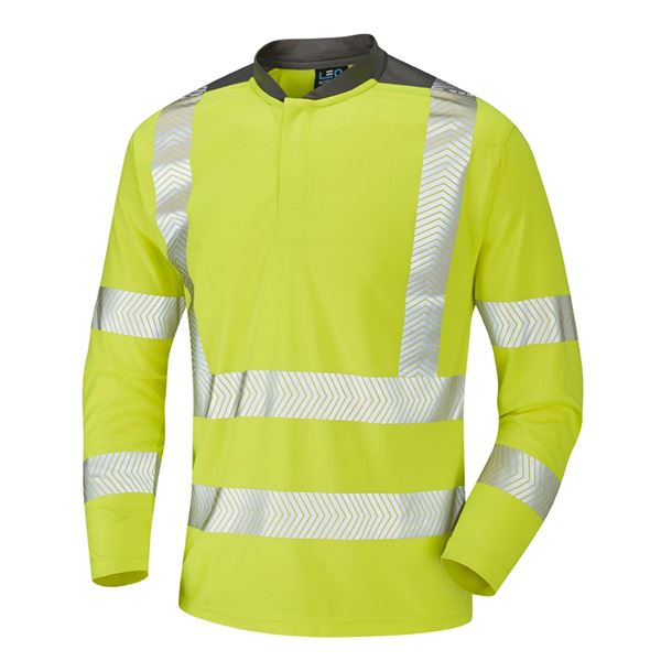 Leo T13 Watermouth High Vis Long Sleeve Polo Shirt