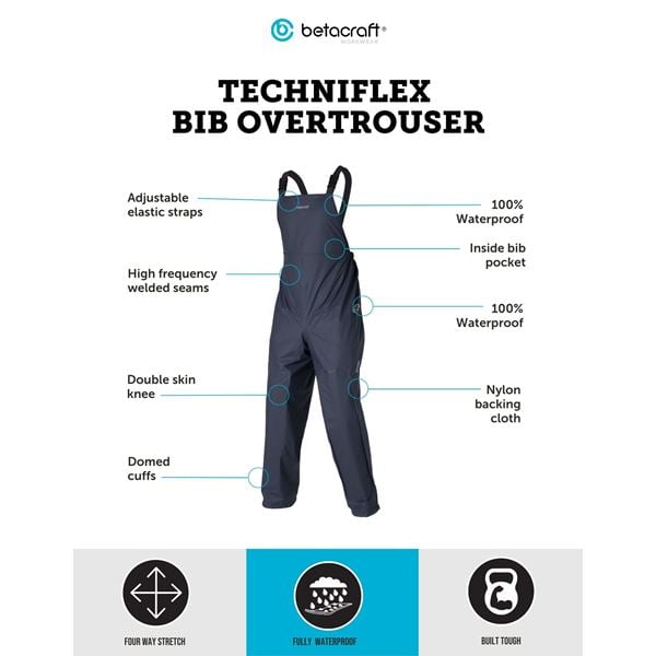 Betacraft 7017 Techniflex Waterproof Bib & Brace Overalls