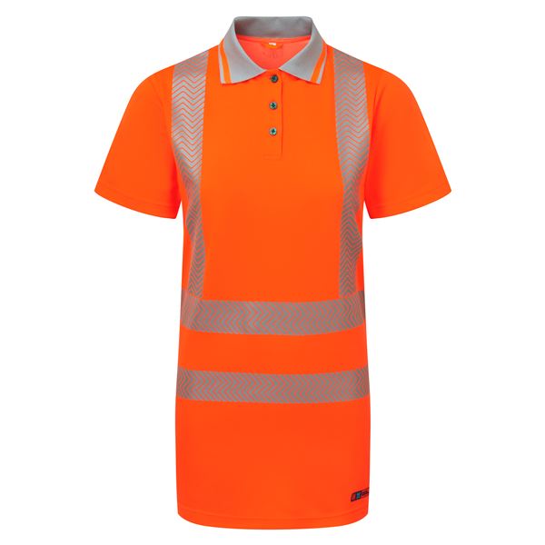 Pulsar Life LFE974 Womens High Vis Orange Polo Shirt