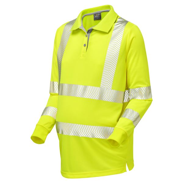 Leo PM08 Yarnacott Maternity High Vis Polo Shirt Yellow