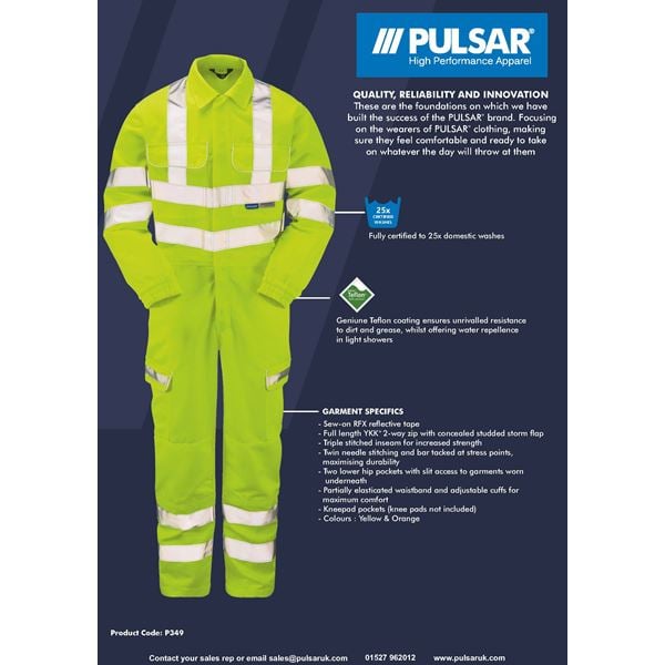 Pulsar P349 High Vis Overalls