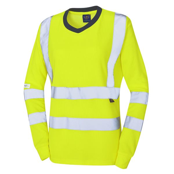 Leo TL05 Lydford Long Sleeve High Vis Womens T-shirt
