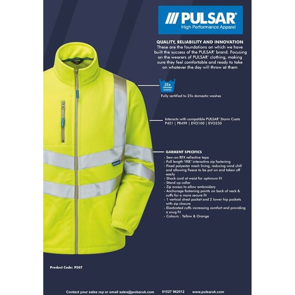 Pulsar P507 High Vis Polarfleece Jacket