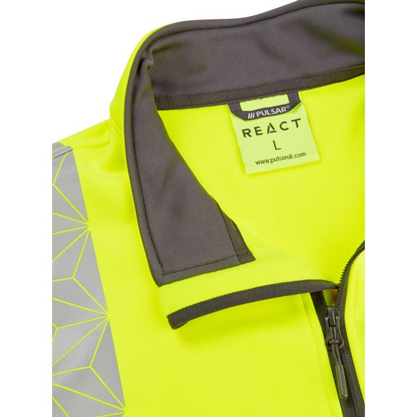 Pulsar RCT804 React Quarter Zip High Vis Yellow Sweatshirt