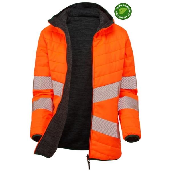Pulsar Life LFE963 Womens High Vis Orange Reversible Puffa Jacket