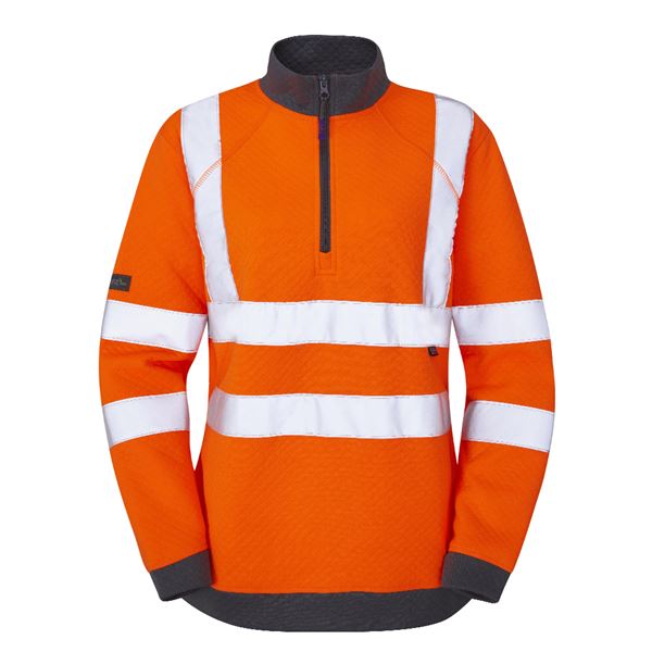 Leo Elberry Womens Quarter Zip High Vis Sweatshirt