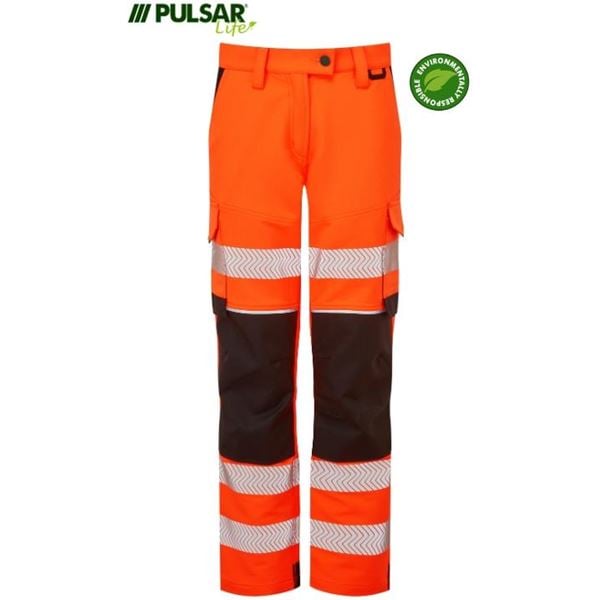 Pulsar Life LFE972 Womens High Vis Orange Stretch Trousers