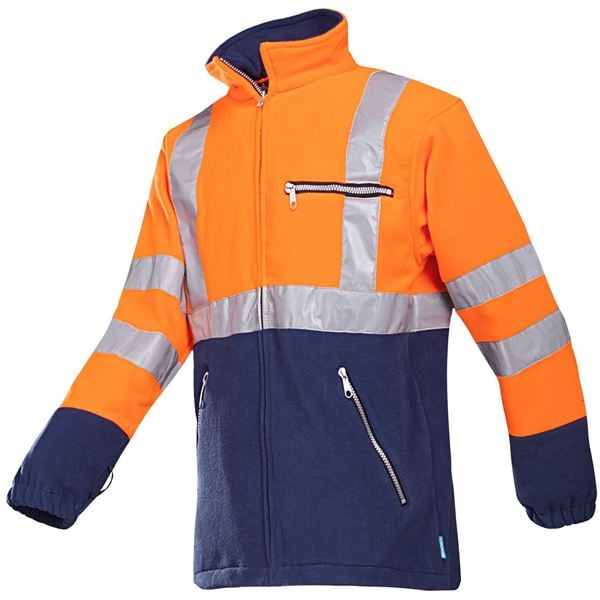 Sioen Kingley 497 High Vis Orange Navy Fleece