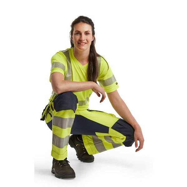 Blaklader 7163 Womens High Vis Yellow Stretch Trousers