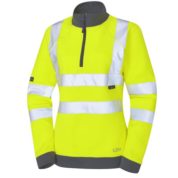 Leo Elberry Womens Quarter Zip High Vis Sweatshirt