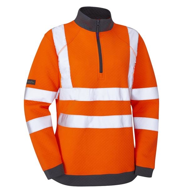 Leo Elberry Womens Quarter Zip High Vis Sweatshirt
