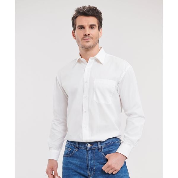 Russell 936M long sleeve 100% cotton shirt