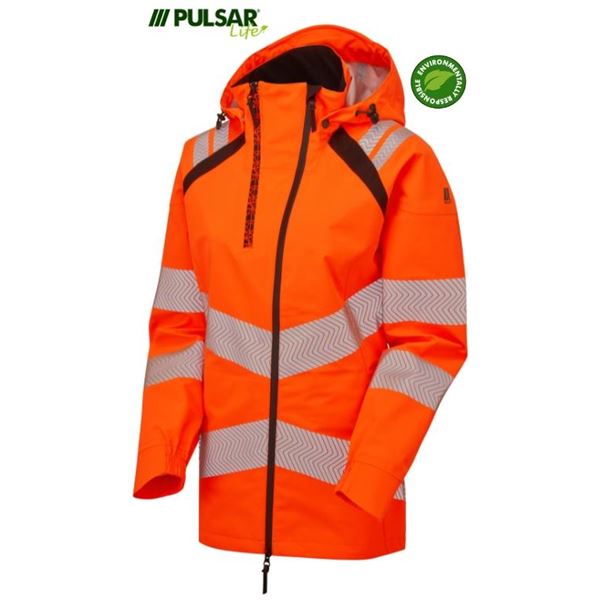 Pulsar Life LFE910 Waterproof High Vis Orange Shell Jacket