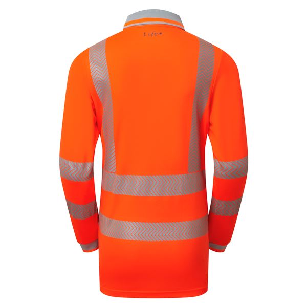 Pulsar Life LFE976 Womens High Vis Orange Long Sleeve Polo Shirt