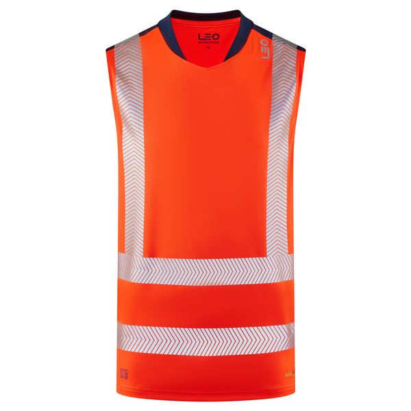 Leo V03 Bradwell High Vis Sleevless T-shirt