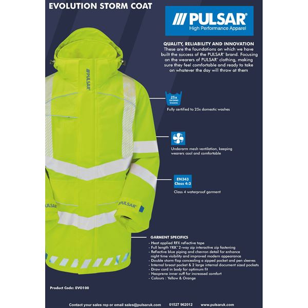 Pulsar EVO100 High Vis Jacket with Hood
