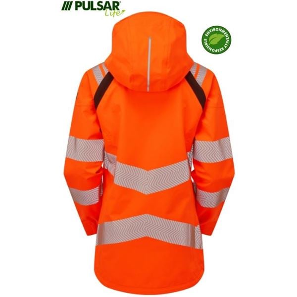 Pulsar Life LFE960 Womens Waterproof High Vis Orange Shell Jacket