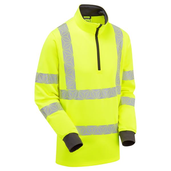 Pulsar RCT804 React Quarter Zip High Vis Yellow Sweatshirt