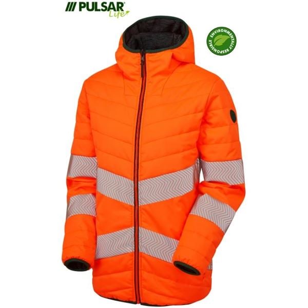 Pulsar Life LFE963 Womens High Vis Orange Reversible Puffa Jacket