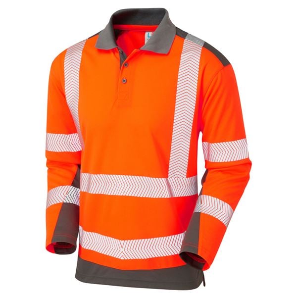 Leo P15 Wringcliff High Vis Long Sleeve Polo Shirt