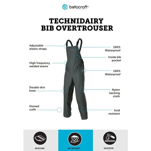 Betacraft 7117 Technidairy Bib & Brace Waterproof Overalls