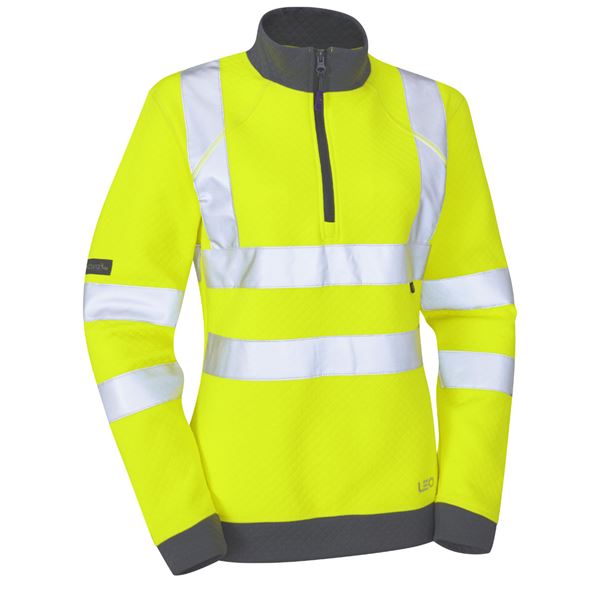 Leo Elberry Womens Quarter Zip High Vis Sweatshirt