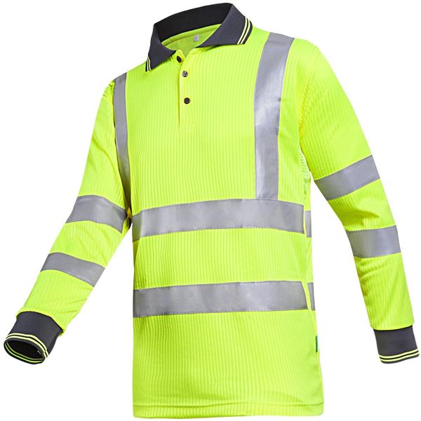 Sioen 3883 Olgiata Long Sleeved Yellow High Vis Polo Shirt
