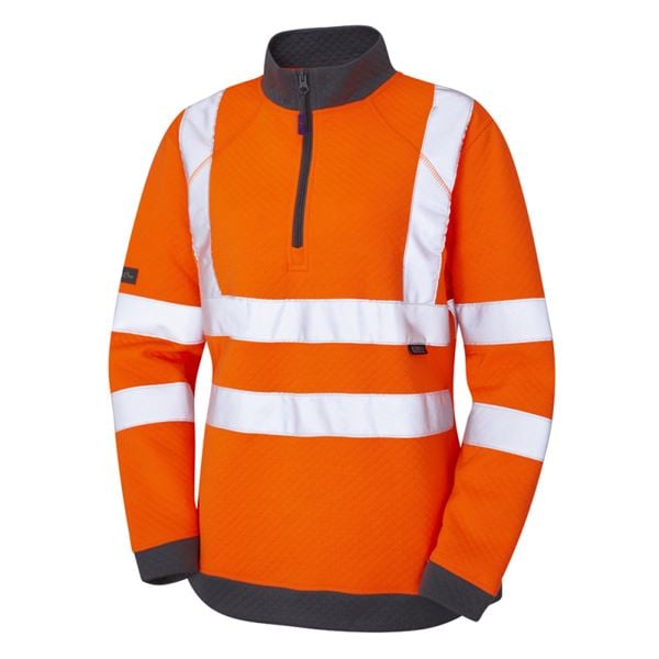 Leo Elberry Womens Quarter Zip High Vis Sweatshirt