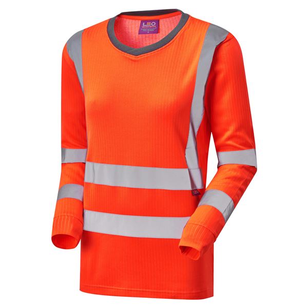 Leo TL05 Lydford Long Sleeve High Vis Womens T-shirt