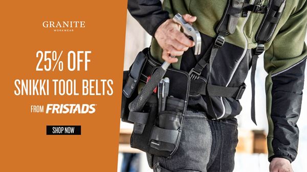 Get 25% OFF Snikki Tool Belts From Fristads At Granite Workwear