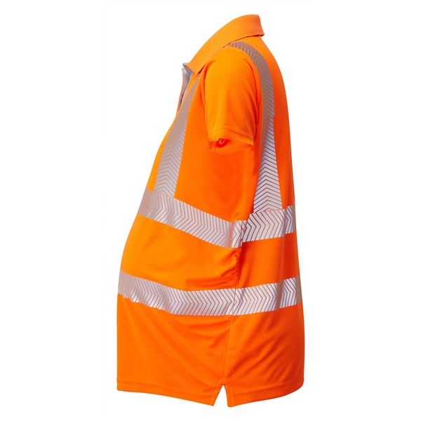 Leo PM03 Lovacott Womens Maternity High Vis Orange Polo Shirt