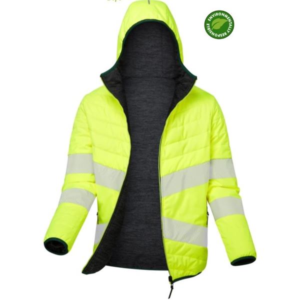 Pulsar Life LFE962 Womens High Vis Yellow Reversible Puffa Jacket