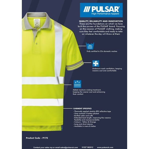 Pulsar P175 High Vis Polo Shirt