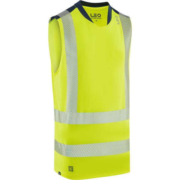 Leo V03 Bradwell High Vis Sleevless T-shirt
