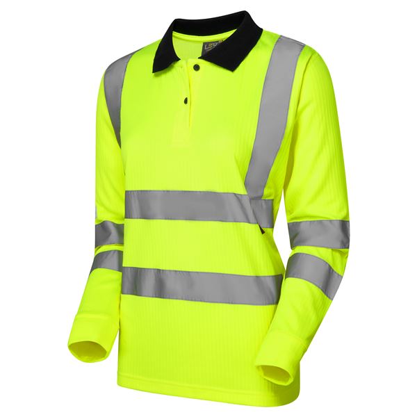 Leo PL05 Beaford Womens EcoVis Long Sleeve Polo Shirt