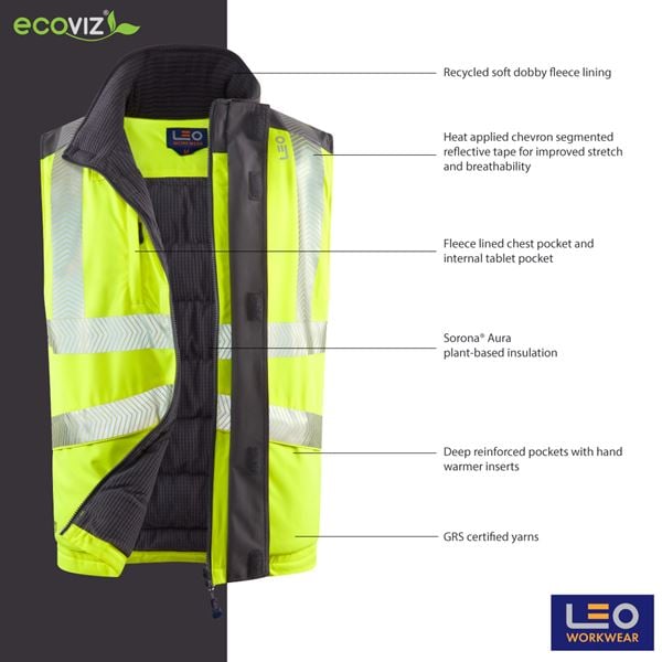 Leo BW02 Halsinger High Vis Bodywarmer