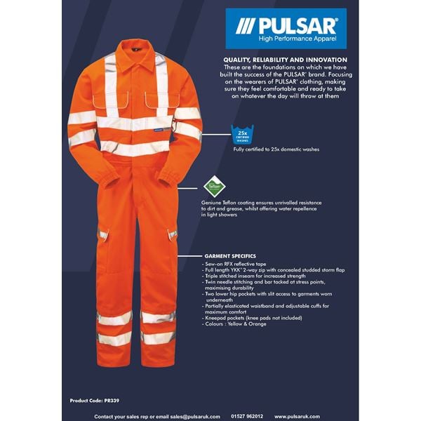 Pulsarail PR339 High Vis Overalls
