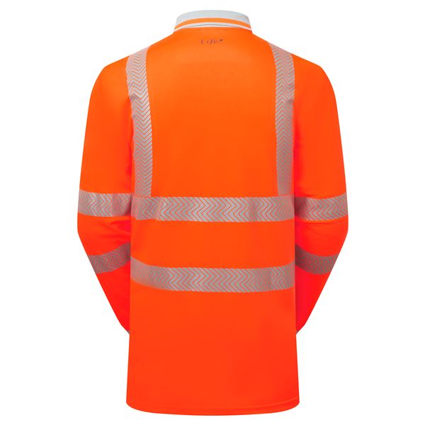 Pulsar Life LFE926 High Vis Orange Long Sleeve Polo Shirt