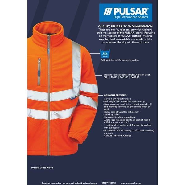 Pulsarail PR508 High Vis Polar Fleece Jacket