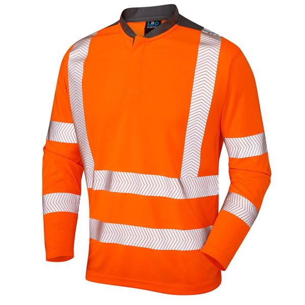 Leo T13 Watermouth High Vis Long Sleeve Polo Shirt