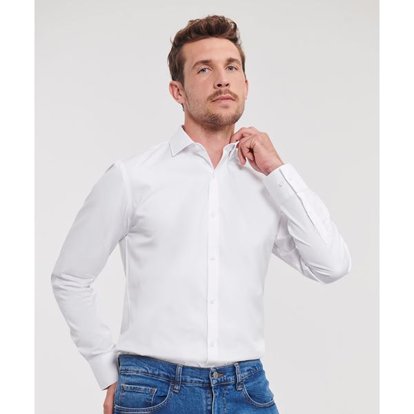 Russell 960M Long Sleeve Fitted Stretch Shirt