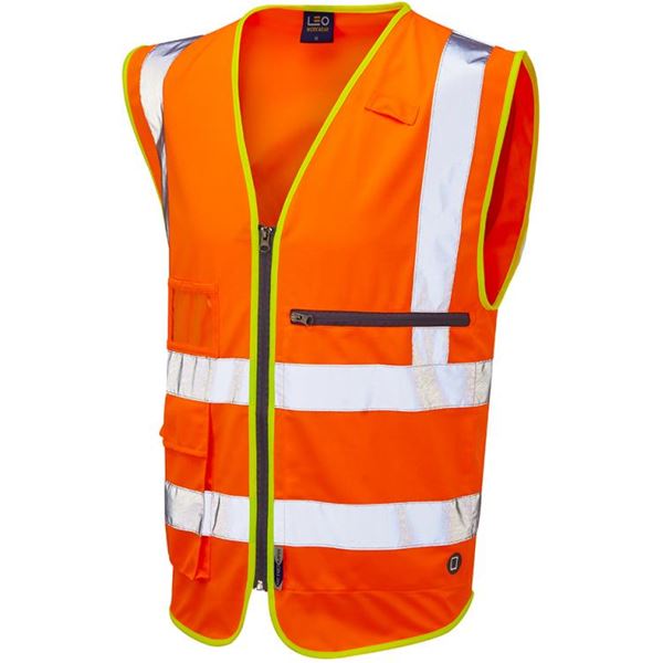 Leo W24 Foreland High Vis Vest with Tablet Pocket