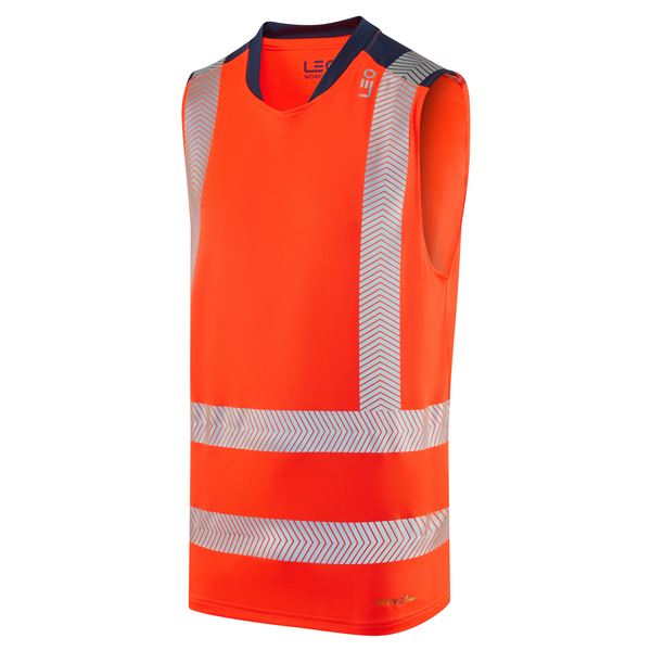 Leo V03 Bradwell High Vis Sleevless T-shirt