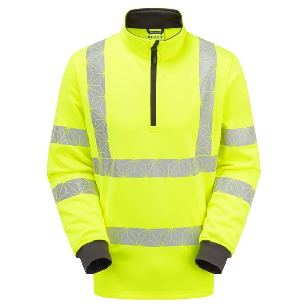 Pulsar RCT804 React Quarter Zip High Vis Yellow Sweatshirt