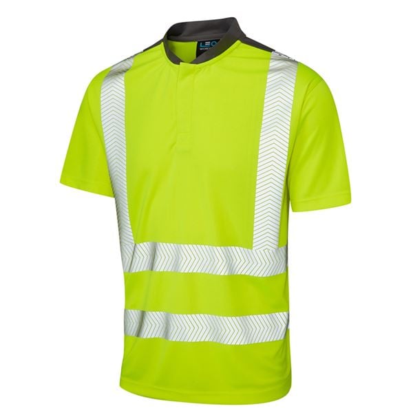 Leo T12 Putsborough High Vis Short Sleeve Polo Shirt